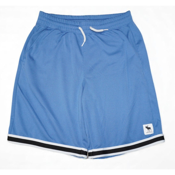 Abercrombie Kids Blue Mesh Athletic Shorts Size 15/16 | Retro Stripe Trim - Picture 1 of 5
